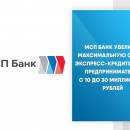 МСП Банк увеличил максимальную сумму экспресс-кредитования предпринимателей с 10 до 30 миллионов рублей.